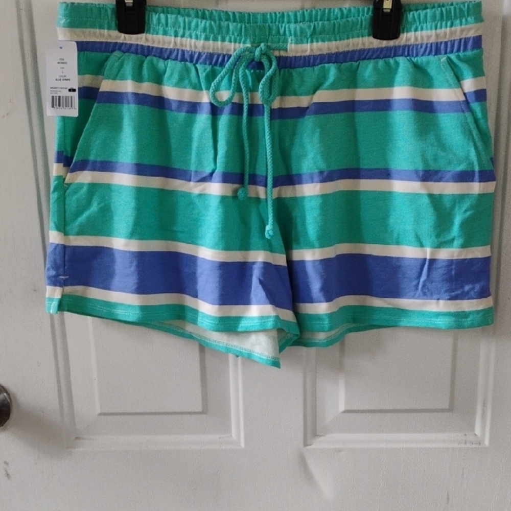 🚨BoGo½ New WILDFOX Blue Purple White Stripped Cotton Shorts